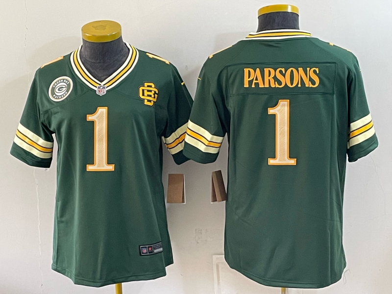 Women Green Bay Packers #1 Micah Parsons Rivalries green Nike Game 2026 NFL Jersey 092402->milwaukee brewers->MLB Jersey